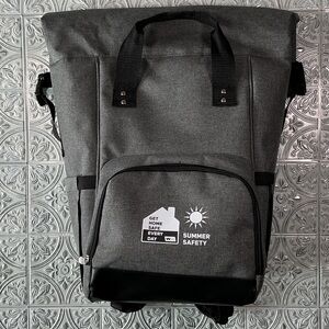 Oniva Picnic Time On The Go Roll-Top Backpack Cooler Bag Gray Black 30-42 Can
